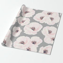 Presente Papel Floral de Mola de Anêmonas Brancas