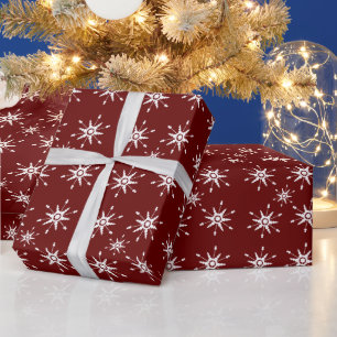Presente Papel Geométrico para Flocos de Neve Brancos