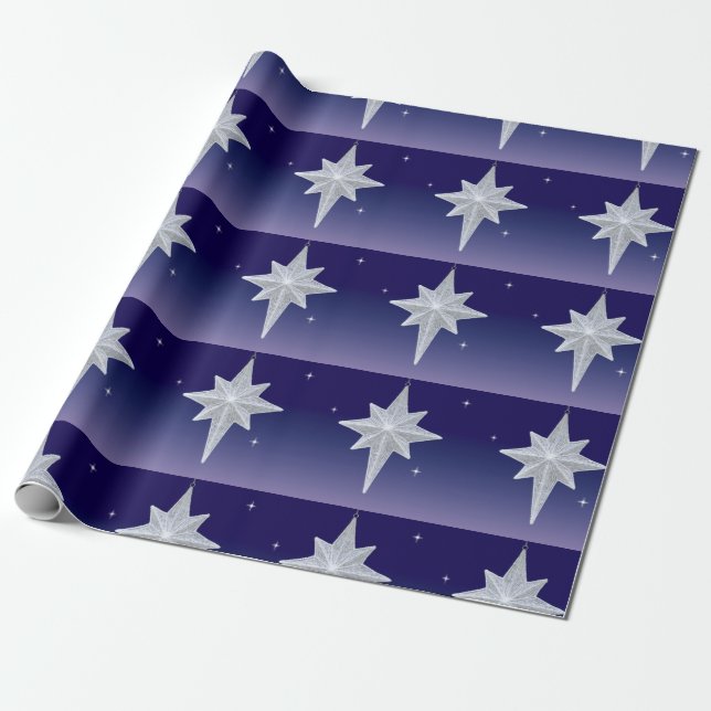 Presente Papel Judaico de Moldagem de Estrelas (Desenrolado)