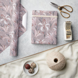 Presente Papel Lily Wraping Elegante - Quebra Floral de Pre