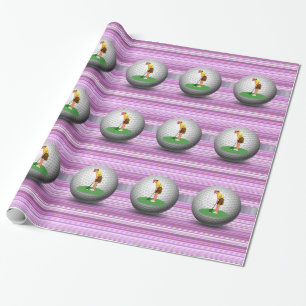 Presente Papel Luminoso, Bolas de Golfe de Stripe Roxo