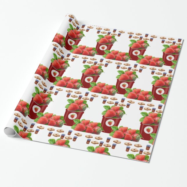 Presente Papel Luminoso, Manteiga De Amendoim Morango (Desenrolado)