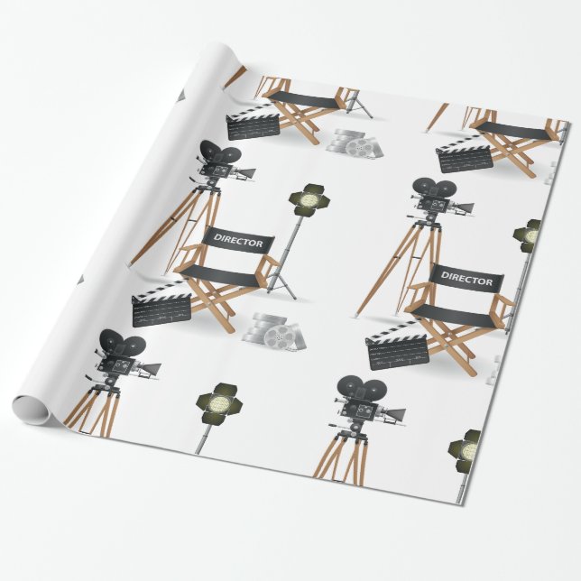 Presente Papel lustroso ajustado de diretor de filme (Desenrolado)