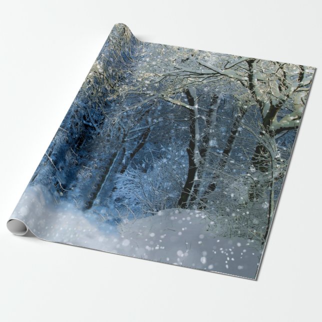 Presente Papel Mágico de ondulação de neve na planície (Desenrolado)