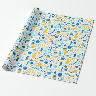Presente Papel Moderno de Moldagem de Hanukkah