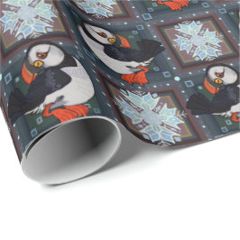 Presente Papel para enrolar Pássaros de Puffin Bonitos