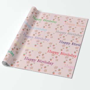 Presente Papel personalizado de empacotamento de aniversári