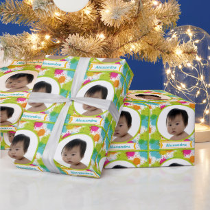 Presente Papel personalizado de empacotamento de fotos do b