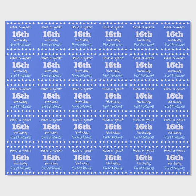 Presente Papel personalizado de enrolamento de 16º aniversá (Aberto)