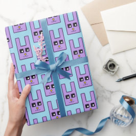Presente Papel Quadrado de Enrolamento de Coelhinhos de Pás