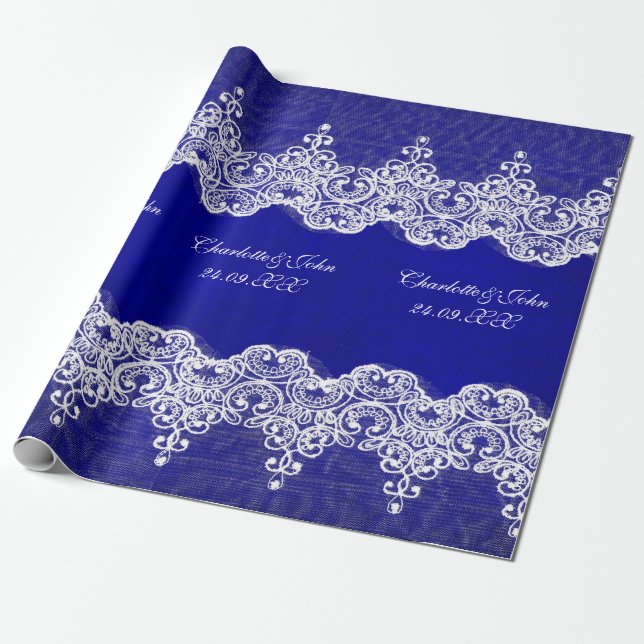 Presente Papel Real Personalizado de Mola Azul (Desenrolado)