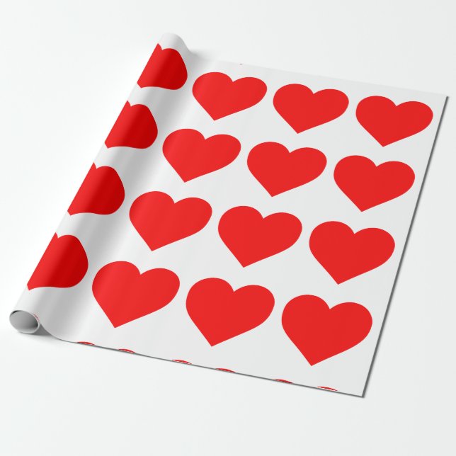 PRESENTE PAPEL ROMÂNTICO DE EMBALAGEM CARDÍACA (Desenrolado)