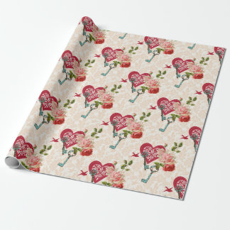 Presente Papel Romântico de empacotamento de presentes para