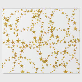 Presente Papel simples de enrolamento Dourado e branco das