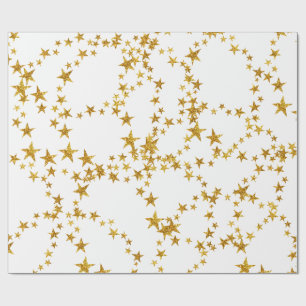 Presente Papel simples de enrolamento Dourado e branco das