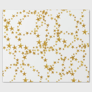 Presente Papel simples de enrolamento Dourado e branco das