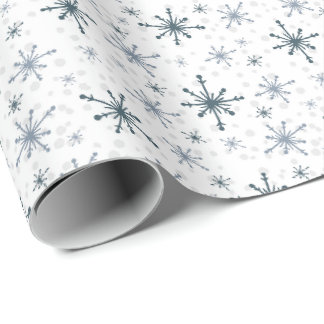 Presente Papel Tecido Floco de Neve Cinza Azulado