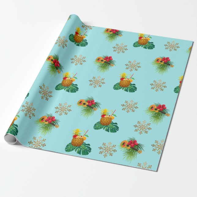 Presente Papel Tropica de moldagem de Natal (Desenrolado)