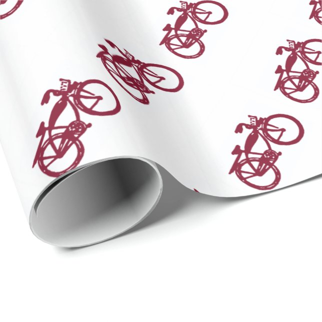 Presente Papel velho de embrulho de bicicleta vermelha (Ponta do rolo)