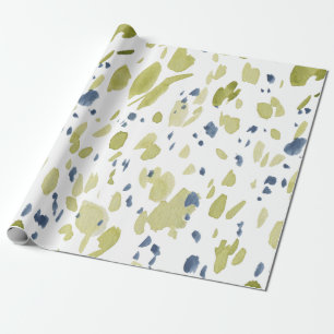 Presente Papel verde e azul da aguarela do primavera de