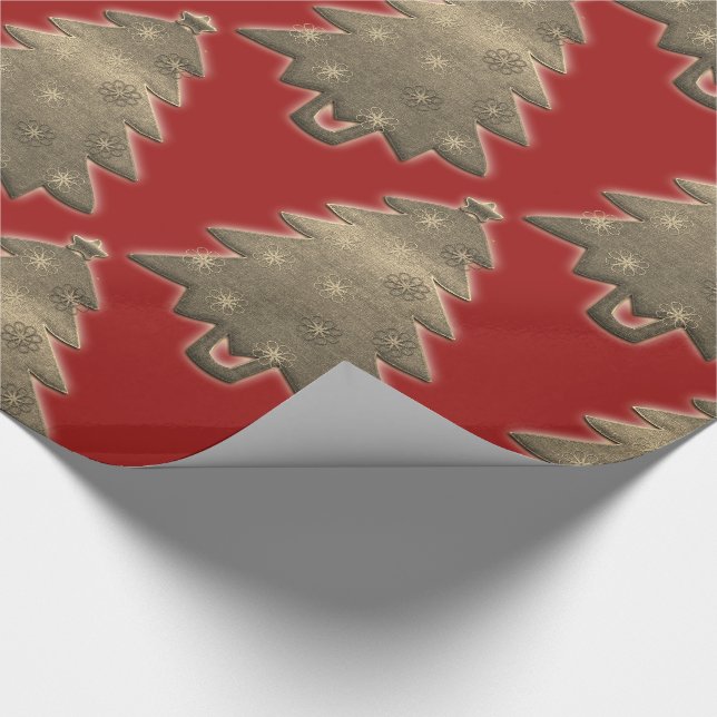 Presente Papel Vermelho de Árvore de Natal Rustic Felry (Ponta)