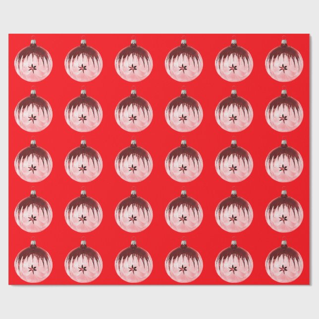 Presente Papel vermelho de enrolamento vermelho de ornament (Aberto)