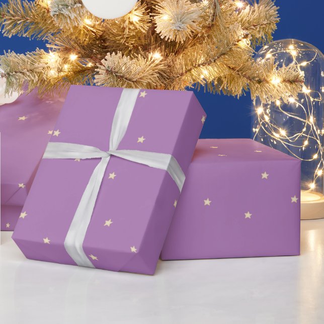 Presente Papel Violeta e Dourado de Molho de Natal para Est (Feriados)
