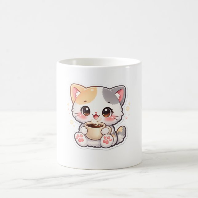 Presente para Amante de Café Gato Fofo - Caneca de (Centro)