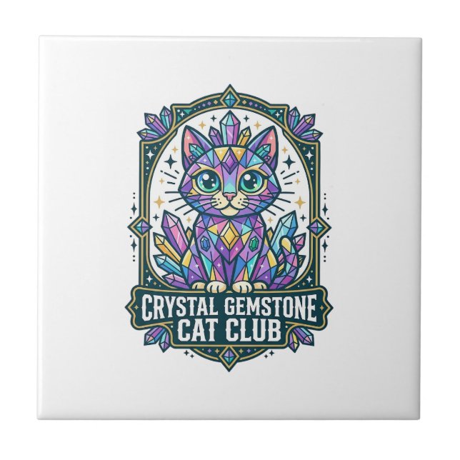 Presente para Mãe de Gato com Cristal Gemstone - C (Frente)