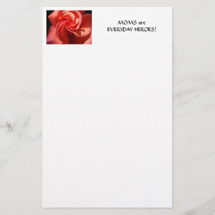 PRESENTE PARA MÃE PAPELARIA Flor Rosa Cabeçalho de