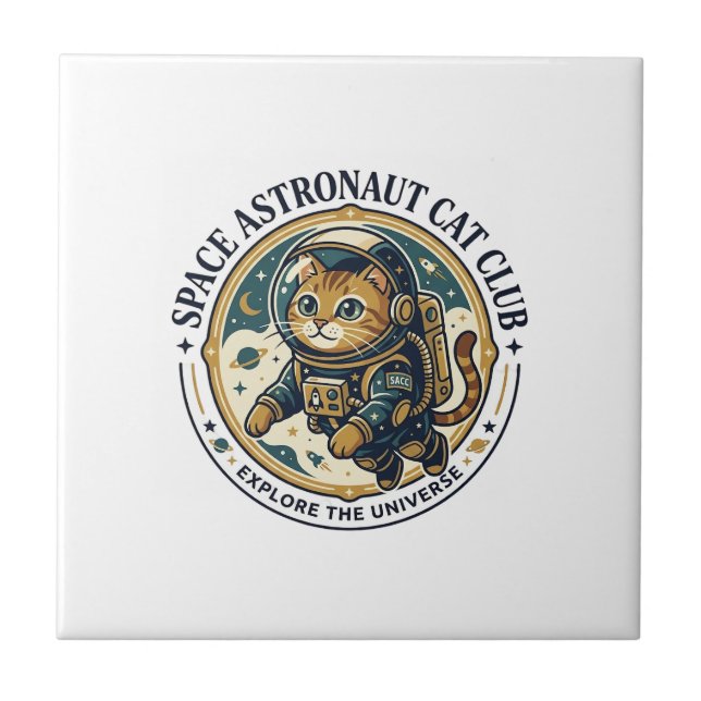 Presente para Pai de Gato Astronauta Espacial - As (Frente)