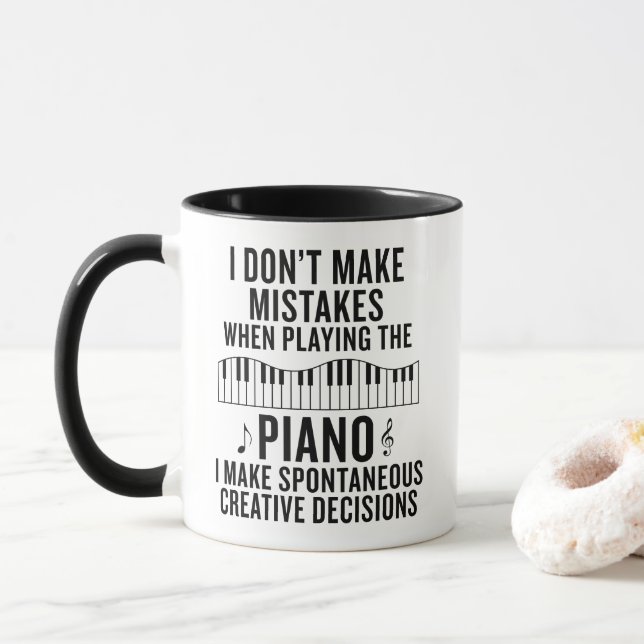 Presente para Professor de Piano Caneca de Piano E (Com Donut)