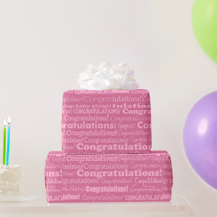 Presente Parabéns De Casamento Em Papel De Embalagem Rosa
