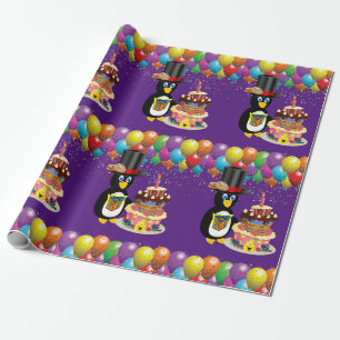 Presente Parabéns Pinguim de Papel