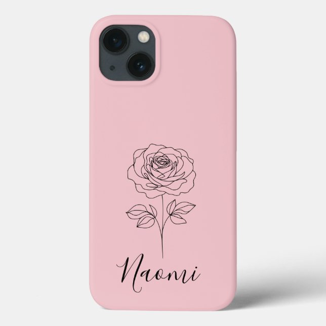 Presente Personalizado da Flor de Nascimento Rosa  (Verso)