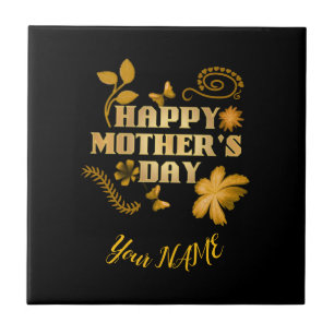 Presente personalizado de Dia das Mães em ouro com
