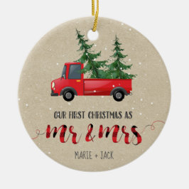 Presente Personalizado do Ornamento Casado de Nata