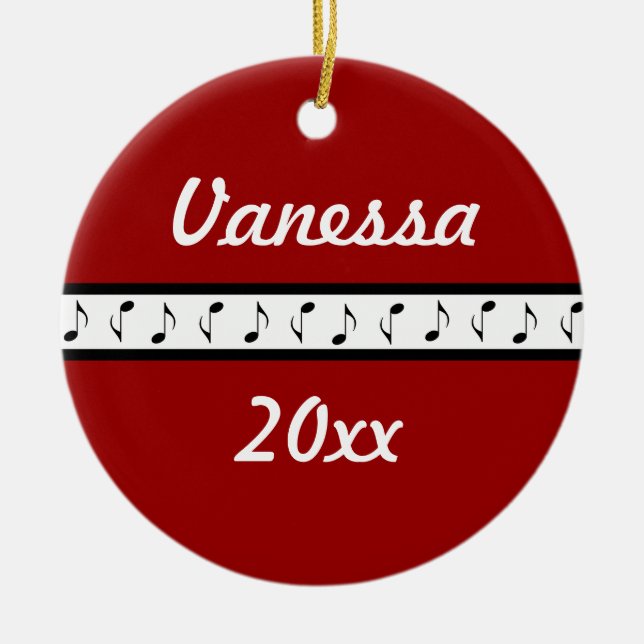 Presente personalizado do ornamento da música do (Frente)