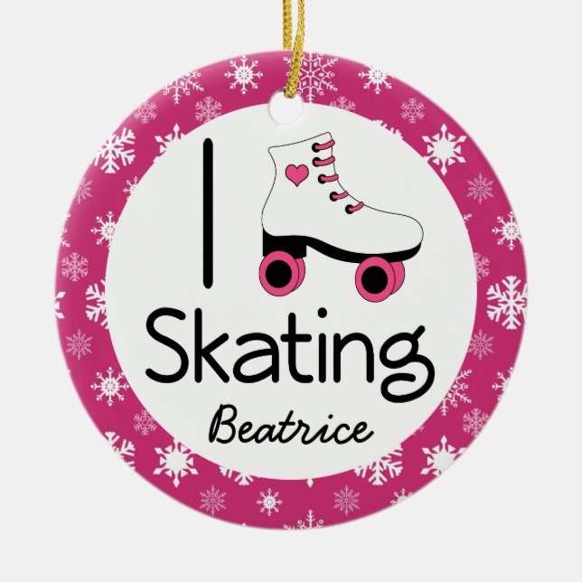 Presente personalizado do ornamento da patinagem (Frente)