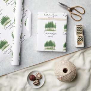 Presente Personalizado "Vovô Est. [Ano]" Papel de enrolamen