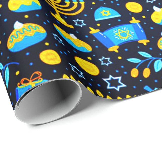 Presente Personalize o papel Dourado de moldagem azul HANUK (Ponta do rolo)
