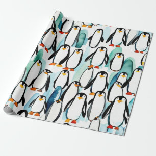 Presente Pinguins bonitos com ideias de presentes Papel de