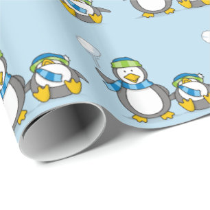 Presente Pinguins de neve que embrulham papel