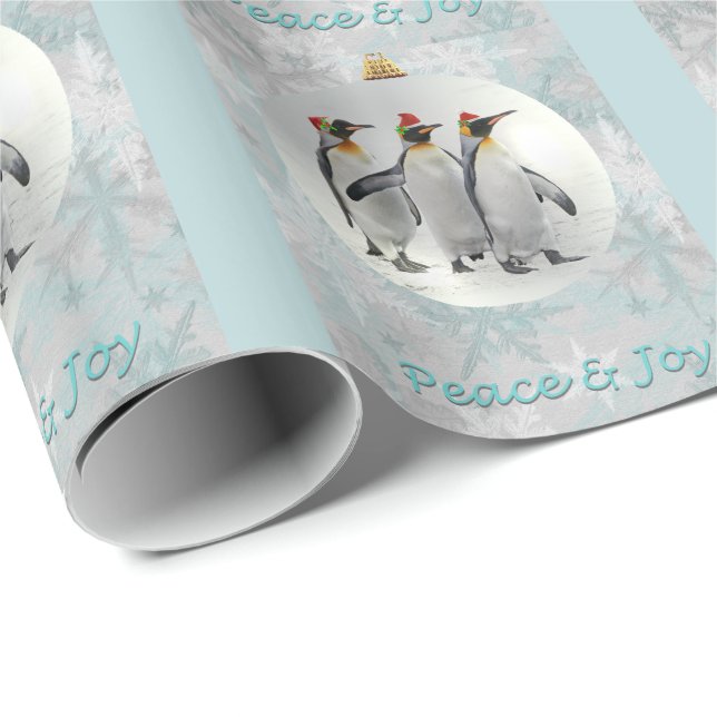 Presente Pinguins Pacificadores Papel de Moldagem de Natal (Ponta do rolo)