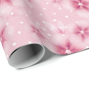 Presente Pink Cherry Blossoms em papel de quebra de pontos