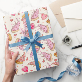 Presente Pizza Retro Papel de Dia de os namorados