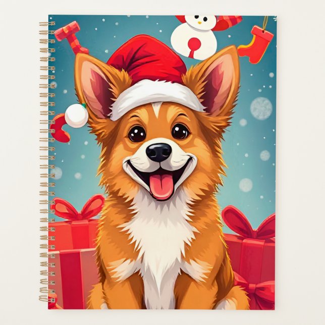 🎁Presente Planejador de Natal Cachorro Chapéu do  (Frente)