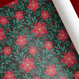 Presente Poinsettia — Papel de Moldagem de Férias de Nat