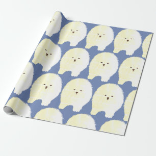 Presente Pomeranian, papel de envolvimento bonito do cão d