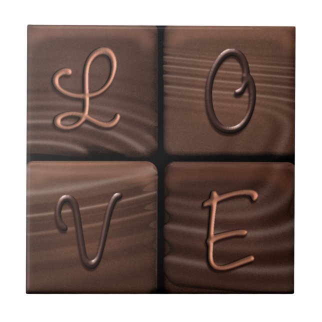 PRESENTE POPULAR DE AZULEJO DE CHOCOLATE LOVE (Frente)